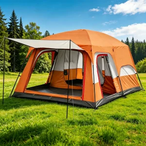 4–12 Person Family Camping Tent with Removable Awning