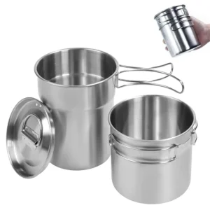 Foldable Camping Cups Mugs Camping Pot Cookware 304-Food-Grade