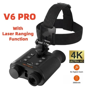 V6 PRO IR 4K Night Vision Binoculars Goggles 8X Digital Zoom 300M Full Darkness Photo & Video Telescope for Hunting Rangefinder
